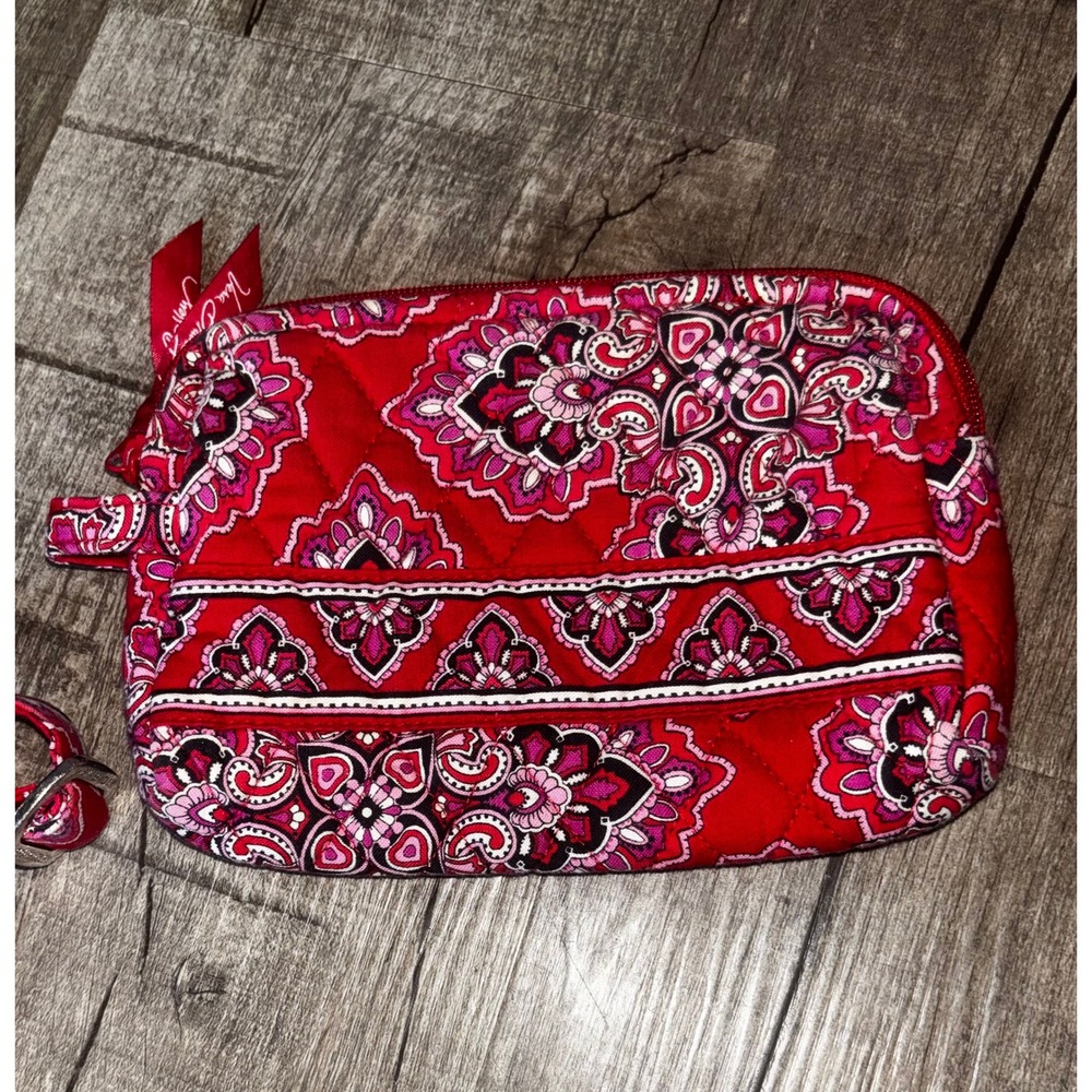 Vera Bradley Quilted Backpack and Cosmetic Bag Set Cherry Blossoms Red Floral - Picture 9 of 9